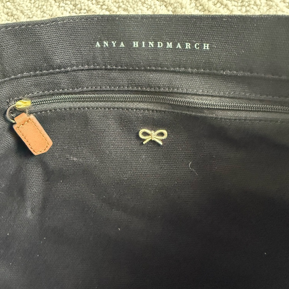 Anya Hindmarch Stacked Book Canvas print tote leather handles - Picture 7 of 9
